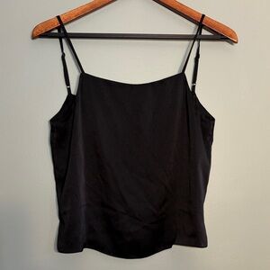 Favorite Daughter Size XS Black Sophie Cami Copped Black Satin NEW WITH TAGS